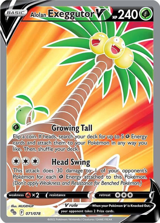 Alolan Exeggutor V (Full Art) - Pokemon GO (PGO) 071/078 / Ultra Rare