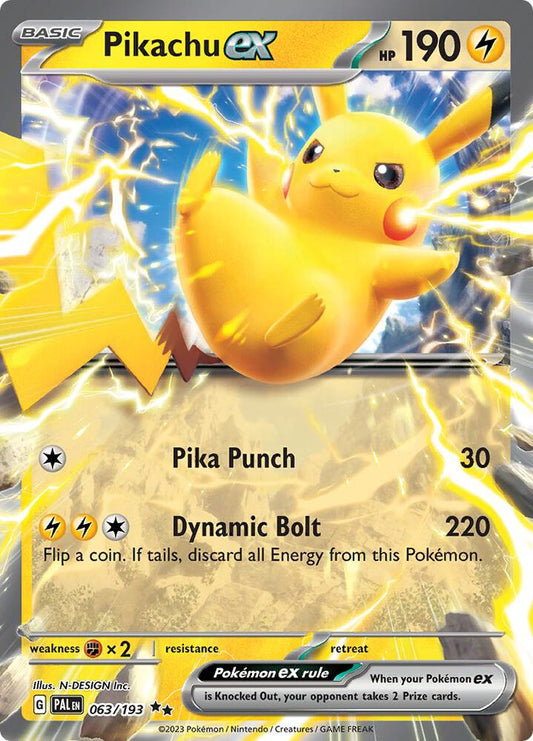 Pikachu ex - SV02: Paldea Evolved (PAL) 063/193 / Double Rare